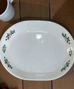 CORNING CORELLE - WINTER HOLLY DAYS CHRISTMAS - PIATTO OVALE 12 1/4" - Foto 1 di 2