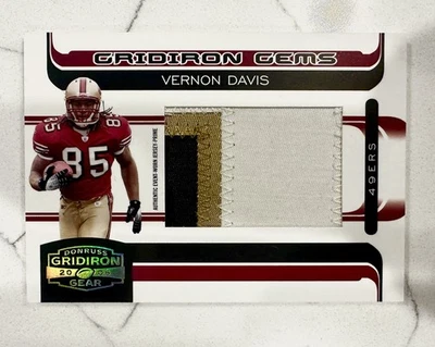 2006 Donruss Playoff VERNON DAVIS #/150 Rookie Jumbo Patch Gridiron Gems🔥49ers - Image 1 of 2