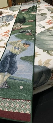 Vintage Golfer Tapestry Bell Pull Hanging Decoration 41” X 6.75”  - Image 1 of 4