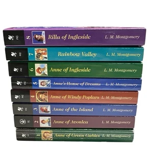 The Anne of Green Gables Paperback Book Set By LM Montgomery  #1-8 . 1992 rare  - Foto 1 di 3