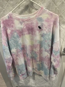 ABERCROMBIE KIDS A&F GIRLS PINK TIE DYE FLEECE Sz. 13/14 - Picture 1 of 2