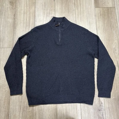 Suéter Pullover Para Hombre Cuarto Cremallera Negro Con Patrón Talla Mediana - Tasso Elba Foto 1 de 4