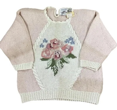 Suéter tejido a mano Marisa Christina vintage casa de campo acogedor pequeño ver todas las fotos Foto 1 de 4