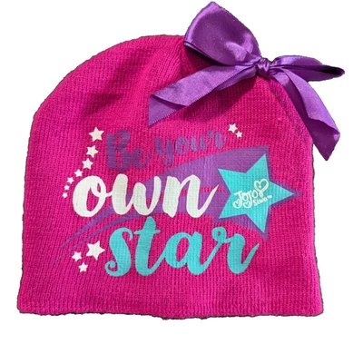 Be Your Own Star JoJo Siwa Girl's Skull Cap Hat One Size Pink with Purple Bow - Image 1 of 4