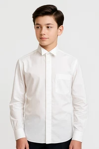 Boys Ivory Cream Wing Collar Formal Shirt Cotton Page Boy Suit Age 1 To 16 Yrs - Picture 1 of 3