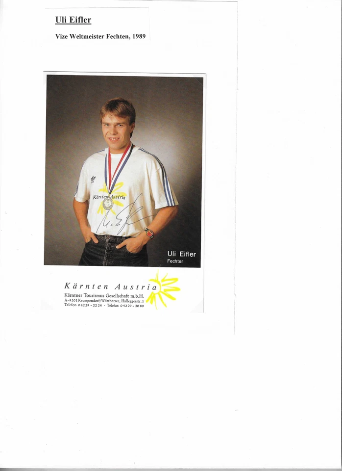 Uli Eifler, Fechten, Autogrammkarte signiert - Bild 1 von 1