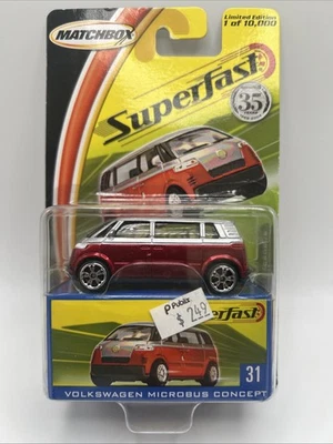 Литой красный микроавтобус Volkswagen Superfast No31 в масштабе 1:64 Matchbox 35th Anniversary - Изображение 1 из 4