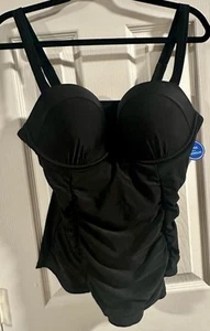 Trajes de baño para Tankini negro para mujer talla 16 Top solo NUEVO - Imagen 1 de 6