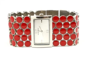 Reloj para mujer Hillard & Hanson FMDHH104 tono plata/rojo NECESITA batería - Imagen 1 de 5