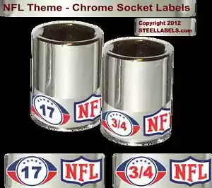 NFL Limited Edition Socket Label Set - Chrome Foil Stickers - 90 Piece "Easy ID" - Picture 1 of 3