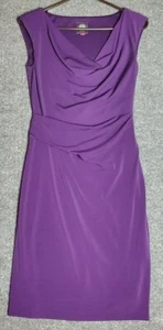 Wunderschönes Vince Camuto lila ärmelloses Kleid drapiert vorne U-Ausschnitt Größe 2 A9 - Bild 1 von 6