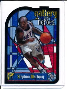 2000 01 Topps Gallery of Heroes Stained Glass #GH2 Stephon Marbury Nets