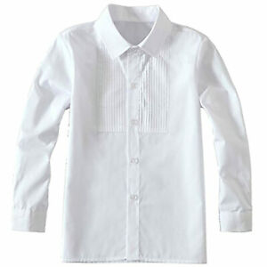 YuanLu Boys White Tux Shirt pleated front size 8 child formal wedding school