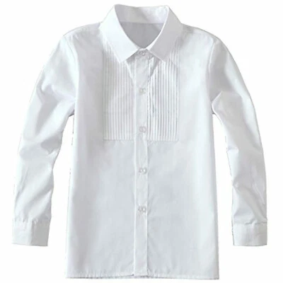 YuanLu Boys White Tux Shirt pleated front size 8 child formal wedding school - Image 1 of 4