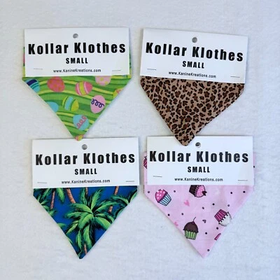 Lote de 4 fundas para collar de perro pequeño pañuelo bufanda sin estrangulamiento guepardo huevos de Pascua Foto 1 de 4