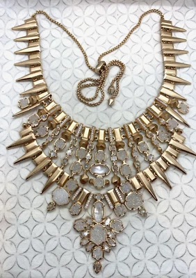 Colar declaração Kendra Scott Seraphina tom ouro rosa drusa iridescente - Imagem 1 de 4