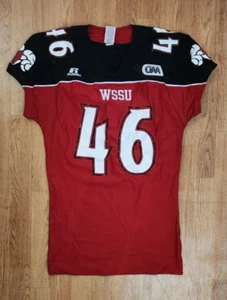 Camiseta de fútbol Winston-Salem State Rams auténtica usada en juegos #46 L WSSU Rams - Imagen 1 de 5