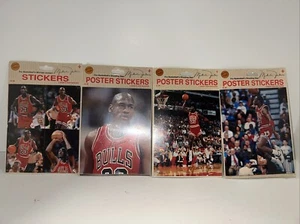 VTG MICHAEL JORDAN POSTER STICKERS LOT OF 4 JUMP GIBSON GREETINGS, INC. NEW - Picture 1 of 5