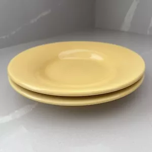 Pottery Barn Set Of 2 Sausalito Amber Yellow Pasta Bowls Shallow 10” Diameter - Picture 1 of 8