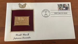 NEW 1995 World War II Japanese Surrender Golden Replica Stamp - Picture 1 of 4