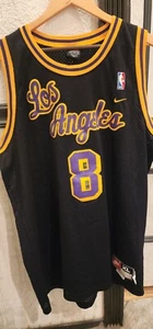 VTG NBA Nike Rewind 61 Los Angeles Lakers Kobe Bryant Jersey 8 Men's XL SEWN Blk - Picture 1 of 9