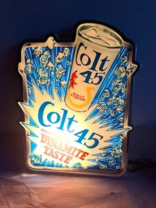 Insegna liquore di malto vintage Colt 45 lattina birra 3D lamina gusto dinamite si accende - Foto 1 di 7