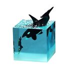 Oceanic Resin Whale Cube Illuminated or Standalone Option Tranquil Beauty