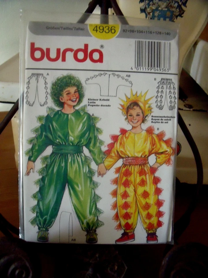  PATRON" BURDA DEGUISEMENT CARNAVAL LUTIN TAILLE 2  A  10 ANS  N°4936 - Photo 1/1