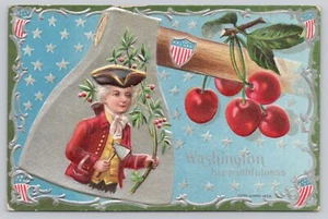 1909 Embossed Washington Birthday Series #2 Postcard Unposted Divided Back - Picture 1 of 2