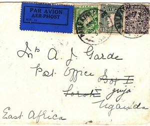 EIRE Cover Dublin Air Mail UGANDA KUT Kampala Forwarded 1932{samwells}LS103 - Picture 1 of 6