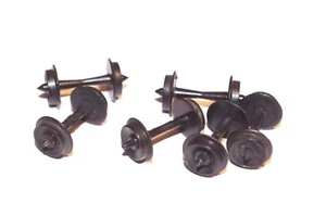 6x Model Railway Wagon 11mm Dia Plastic Disc Wheelsets Pinpoint Bearing Type OO - Afbeelding 1 van 1