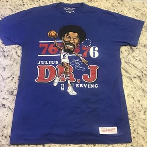 Vntg DR. J Julius Erving T Shirt Mitchell & Ness Philadelphia 76ers Size Small - Picture 1 of 5