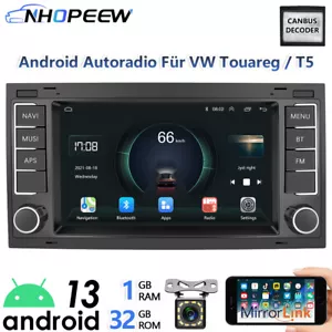 32G Android Autoradio Für VW Touareg T5 Multivan Transporter GPS Navi mit Kamera - Bild 1 von 15