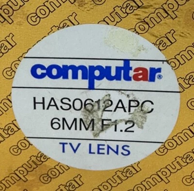 COMPUTAR TV Lens HAS0612APC 6MM F1.2 - Image 1 of 4