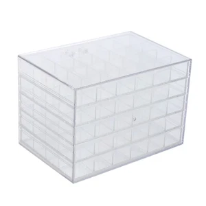 120 Grids Nail Art Storage Case 5-layer Drawer Acrylic Clear Organizer Box - Picture 1 of 22