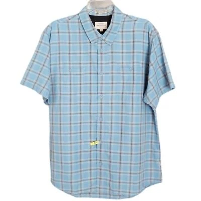 Quiksilver Waterman 100% Nylon Blue Plaid Vented Shirt Men's XL - Image 1 of 4