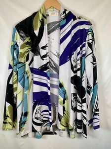 Jess & Jane Artsy Aquarell mehrfarbig künstlerisch vorne offen Cardigan Large USA - Bild 1 von 5