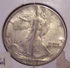 1943 S WALKING LIBERTY HALF DOLLAR COIN SILVER AU NICE SHARP - Picture 1 of 8