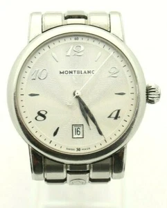 Montblanc 108761 Star Date Quartz Men's Silver Dial Watch wrist size: 6.5" - Picture 1 of 11