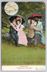 Language of Vegetables - Las setas prosperan mejor en la oscuridad 2 parejas abrazándose 1907 - Imagen 1 de 2