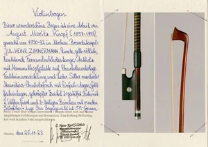 FANTASTISCH!!! Antiker Geigenbogen von AUGUST MORITZ KNOPF, zertifiziert - Picture 1 of 16