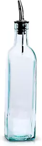 Italian Glass Olive Oil Dispenser Bottle with Stainless Steel Spout, 16 Oz - Picture 1 of 12