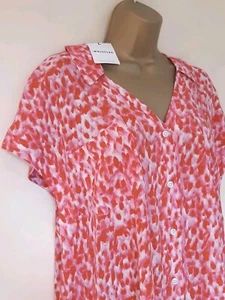 Whistles Pink Animal Print Bouse Sz 18 New With Tag Summer - Picture 1 of 10