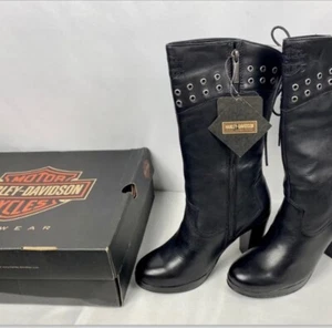 Harley Davidson D85424 AUTUMN Black Boots Womens 7M New With Tags & Box - Picture 1 of 10