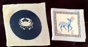 Paar fertige Nadelspitzen handgefertigte Krabbe & Hirsch von O.H. YY894 - Bild 1 von 5