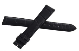 Genuine Longines 17mm x 14mm Black Alligator Leather Watch Band - Picture 1 of 3