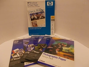 HP Brochure and Flyer Paper & Mead Specialty Paper Pks, 8.5 x 11 48LB New Sealed