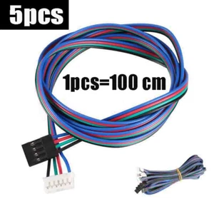 5X 100cm 4Pin Stepper Motor Cable XH2.54 Terminal Wire For Nema 17 3D Printer #J - Picture 1 of 4