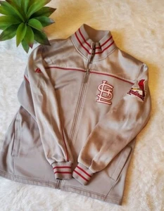St Louis Cardinals Majestic Authentic Collection Dugout Gray Jacket M - Picture 1 of 12