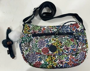 Kipling SYRO Crossbody Purse Gorilla Charm Bustling Petals Floral - Picture 1 of 11